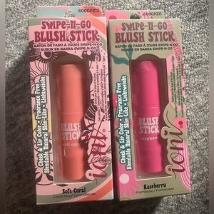 Ioni  Glampalooza Swipe n Go Blush Stick ×2 Raspberry and Soft Coral NEW